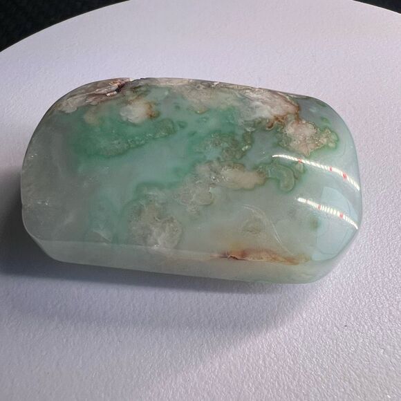 Green Flower Agate Crystal Palmstone (#8)‎ - Picture 9 of 13